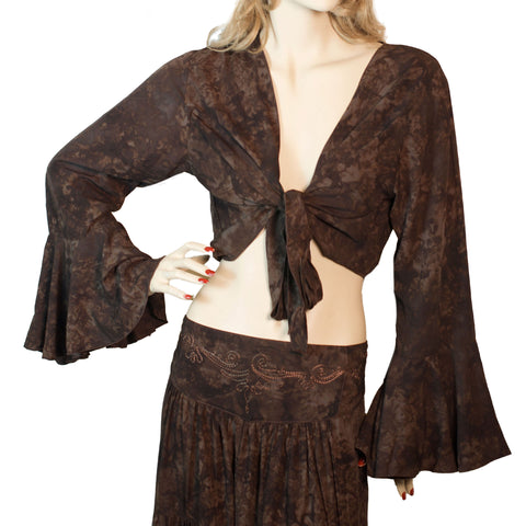Womans Gypsy Top Renaissance Top Belly Dance Top brown