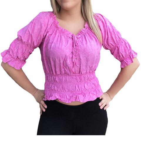 Woman's Pirate Top Renaissance Top Pirate Shirt Pink