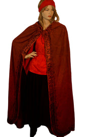 Renaissance Cloak cape Hooded cloak Red