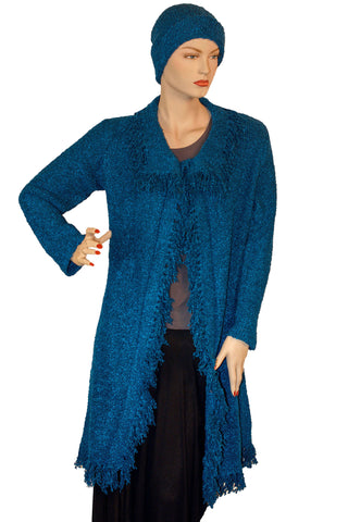 Womans knit sweater Acrylic wool sweater Blue