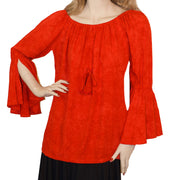 Womans Renaissance Top Pirate Top Red
