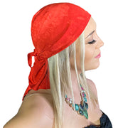Pirate bandana head scarf face mask Red