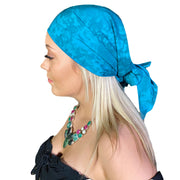 Pirate bandana head scarf face mask teal