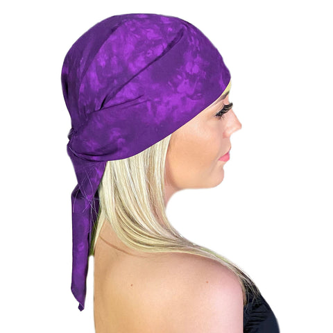 Pirate bandana head scarf face mask violet