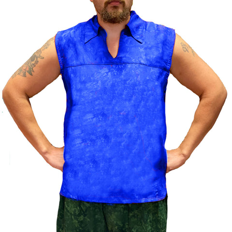 Men's Sleeveless Pirate Shirt Blue