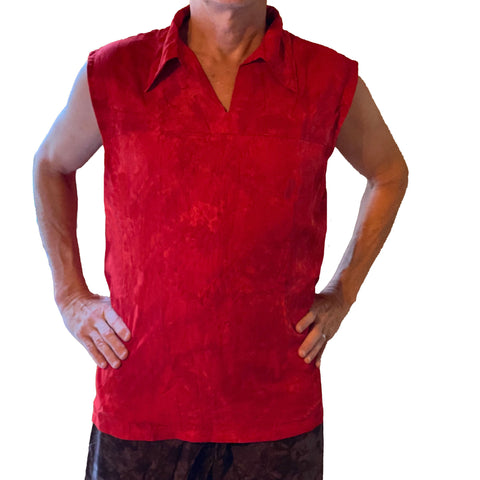 Men's sleeveless Pirate Shirt Red