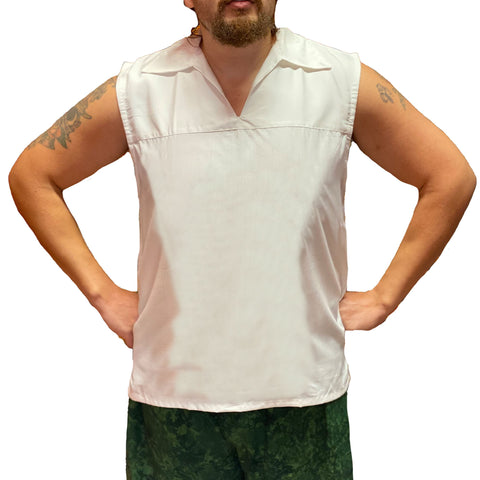 Men's sleeveless Pirate Shirt White
