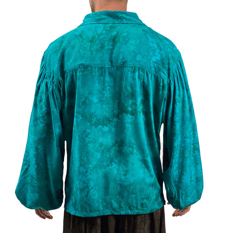 Mens Pirate shirt pirate top cotton pirate gear teal Back View