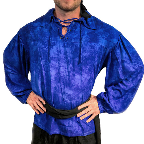 Mens Pirate shirt pirate top cotton pirate gear blue