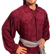 Mens Pirate shirt pirate top cotton pirate gear Burgundy