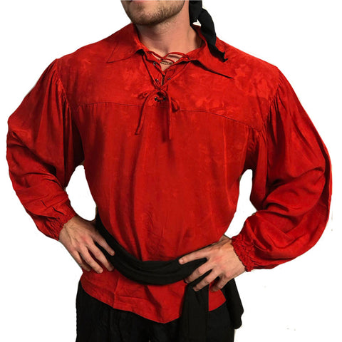 Mens Pirate shirt pirate top cotton pirate gear red