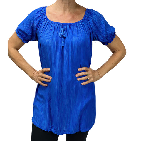 Womans renaissance top pirate blouse blue
