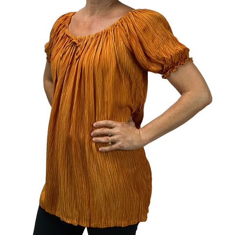 Womans Renaissance blouse pirate top Saffron