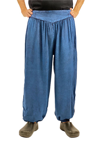 mens renaissance pants pirate pants elastic pocketed pants blue