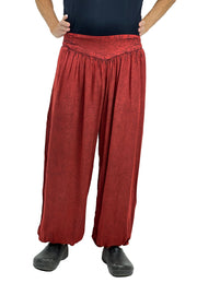 mens renaissance pants pirate pants elastic pocketed pants Red