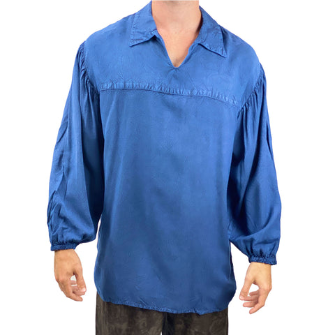 Mens Renaissance Shirt mens pirate shirt Blue