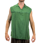 Mens Renaissance Sleeveless Shirt mens pirate shirt Green