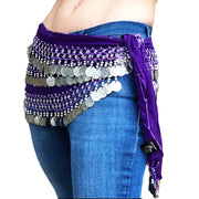 Belly Dance Coin scarf Zumba coin scarf  Purple