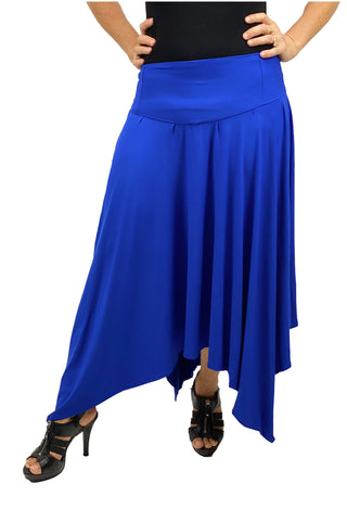 Renaissance Skirt Lycra Skirt Stretch elastic Waist Blue