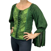 Womans renaissance blouse lace victorian top green