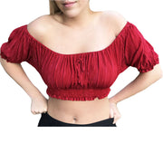womans Renaissance Top Pirate Top short sleeve Dark Red