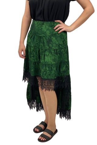 Renaissance Skirt Steampunk Skirt Pirate Skirt Green