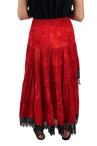 Renaissance Skirt Steampunk Skirt Pirate Skirt Back View Red