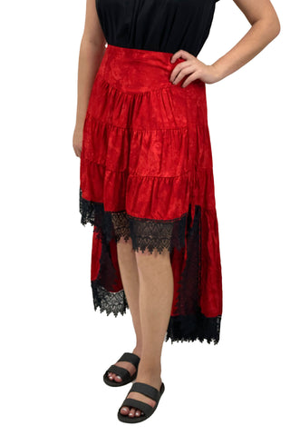 Renaissance Skirt Steampunk Skirt Pirate Skirt Red