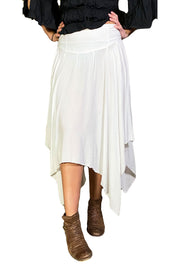 Renaissance skirt Fairy hem skirt White