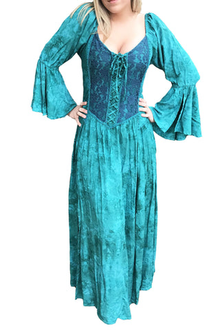 Renaissance Dress Victorian Dress Teal