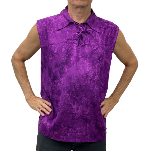 Mens pirate top sleeveless pirate top Violet