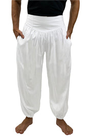 Mens cotton elastic renaissance pants Whitepirate pants 
