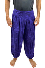 Mens cotton elastic renaissance pants pirate pants Purple