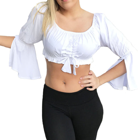 Womans Renaissance Top Belly Dance Top Pirate top White