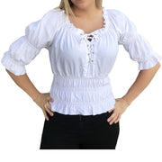 Woman's Pirate Top Renaissance Top Pirate Shirt White