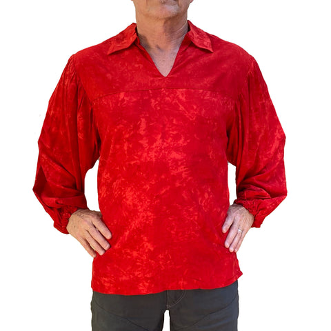 Men's long sleeve Pirate Shirt red