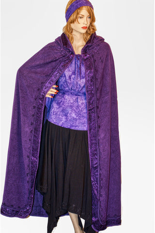 Renaissance Cloak cape Hooded cloak Purple