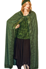Renaissance Cloak cape Hooded cloak green