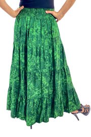 Renaissance hoop skirt with elastic waist Back View Green