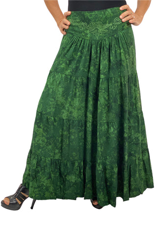 Renaissance hoop skirt with elastic waist green