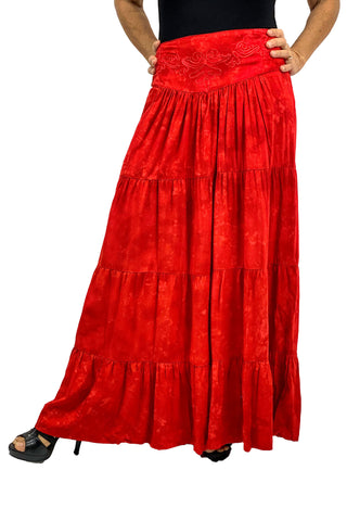 Renaissance hoop skirt with elastic waist Red