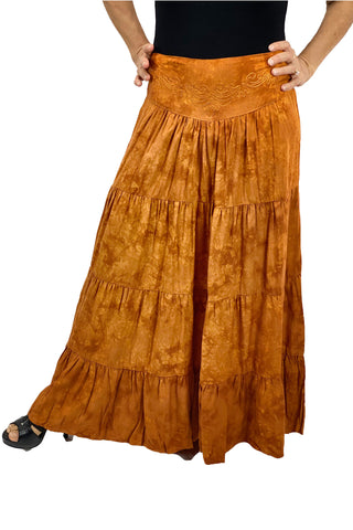 Renaissance hoop skirt with elastic waist saffron