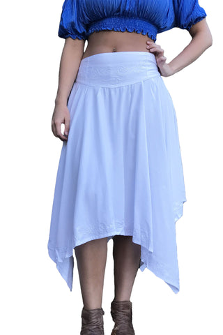 Renaissance Skirt Fairy Hem Skirt White