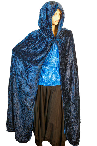 Renaissance Cloak cape Hooded cloak Blue