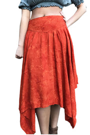Renaissance Skirt Fairy Hem Skirt Orange