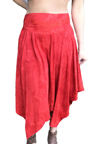Renaissance Skirt Fairy Hem Skirt Red