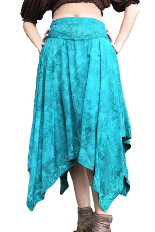 Renaissance Skirt Fairy Hem Skirt teal