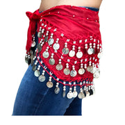 Zumba Coin Scarf Belly Dance Coin belt Red